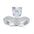 Wholesale S925 Silver 2 Carat Ice Flower Diamond V Shape Crown Ring