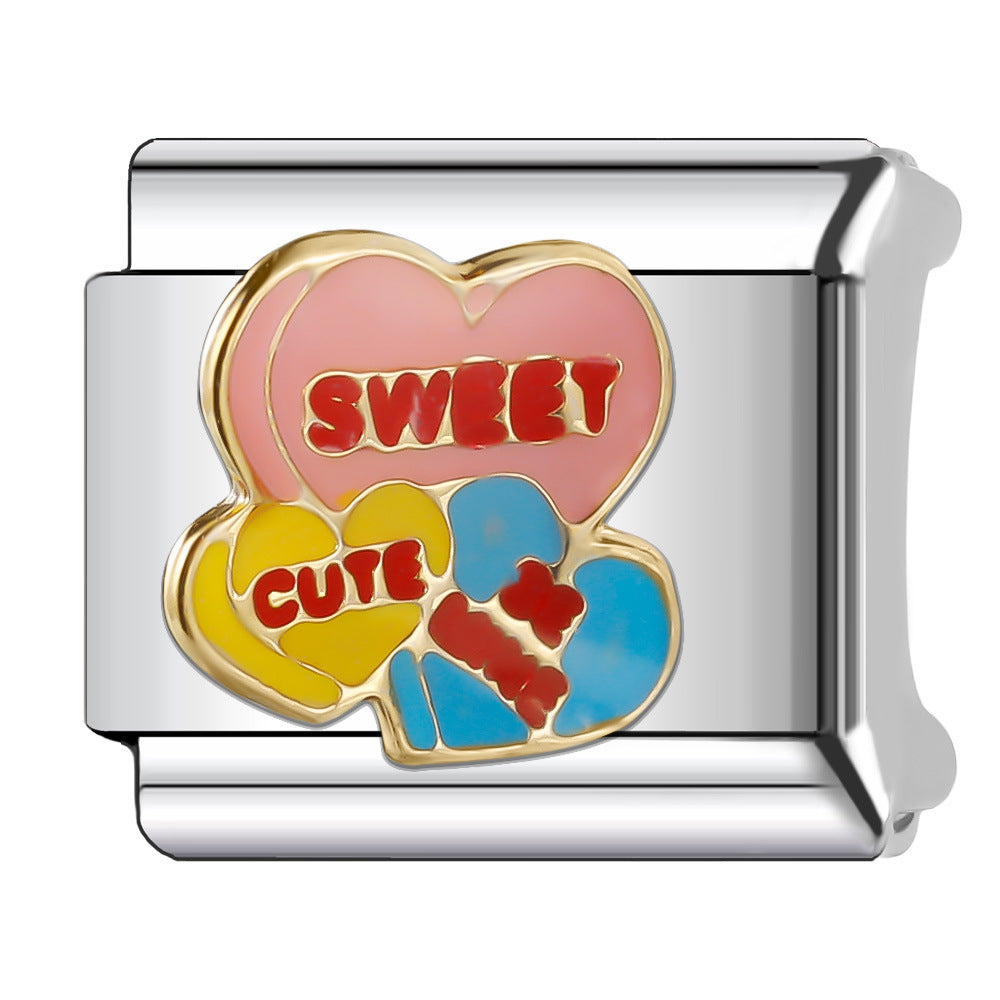 Wholesale Italian Charm Bracelet 9mm DIY Splicing Red Series Stainless Steel Composable Bracelet