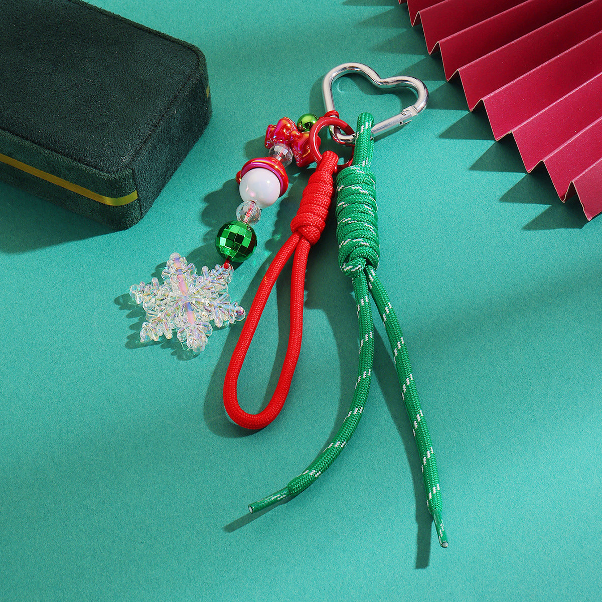 Wholesale acrylic beaded letter Christmas keychain