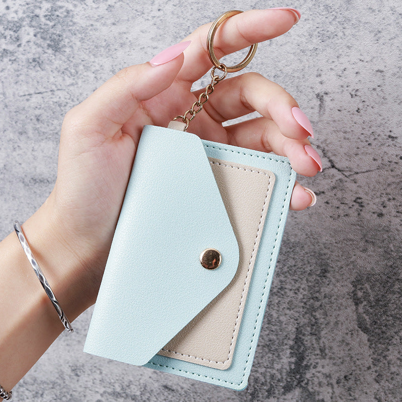Wholesale Chic Women S PU Leather Short Wallet Powder Pink Solid Color Everyday Card Holder