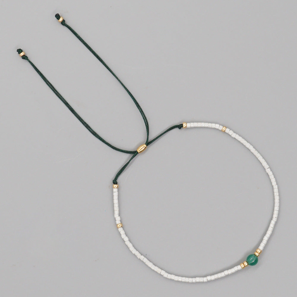 Bracelet de perles d'or des perles de riz en gros tissées à la main