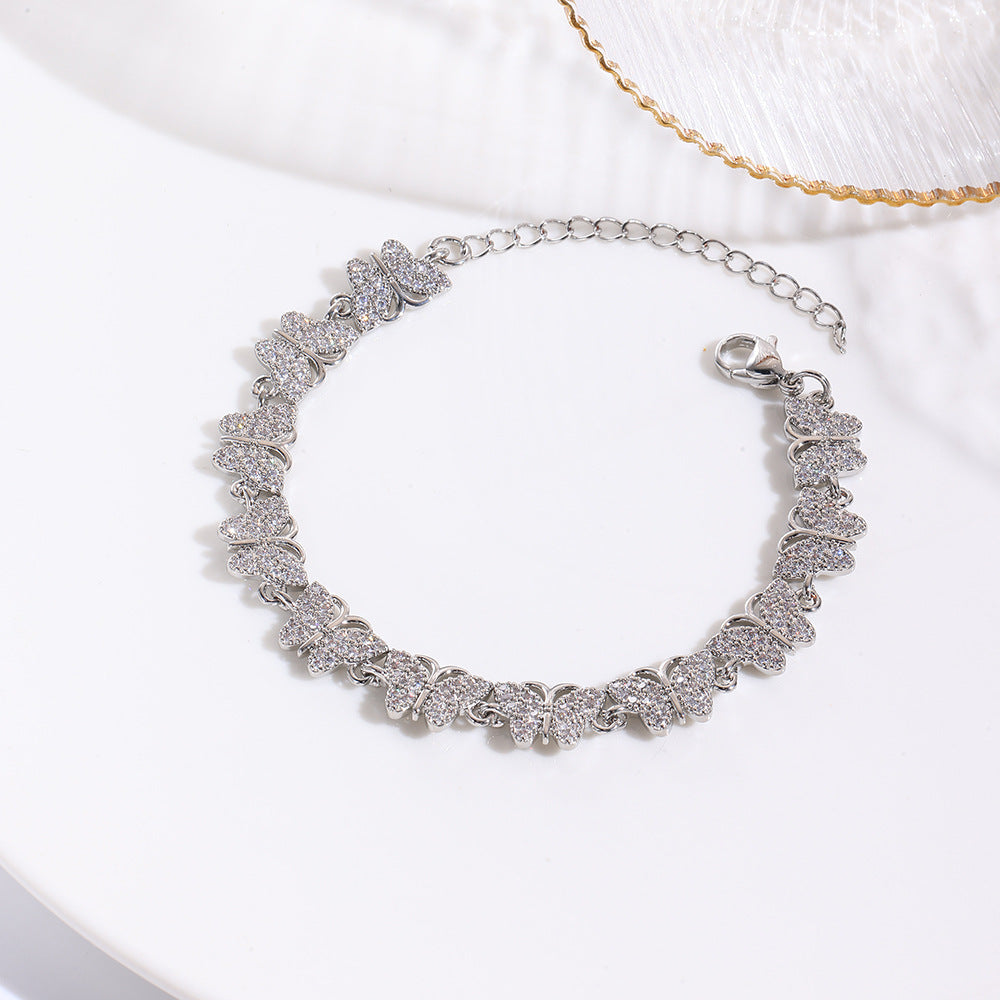 Wholesale Full Zircon Butterfly Bracelet Jewelry