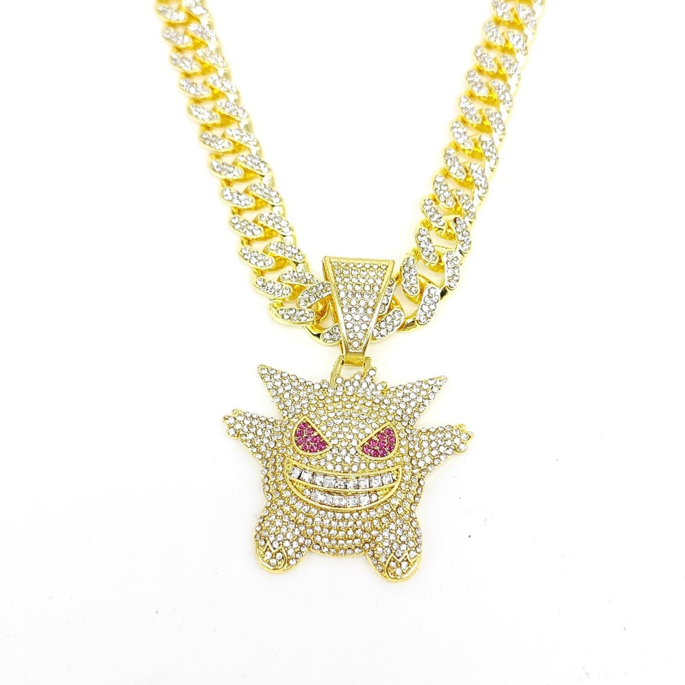 Wholesale Personality funny elf Geng ghost gray wolf cartoon micro  necklace