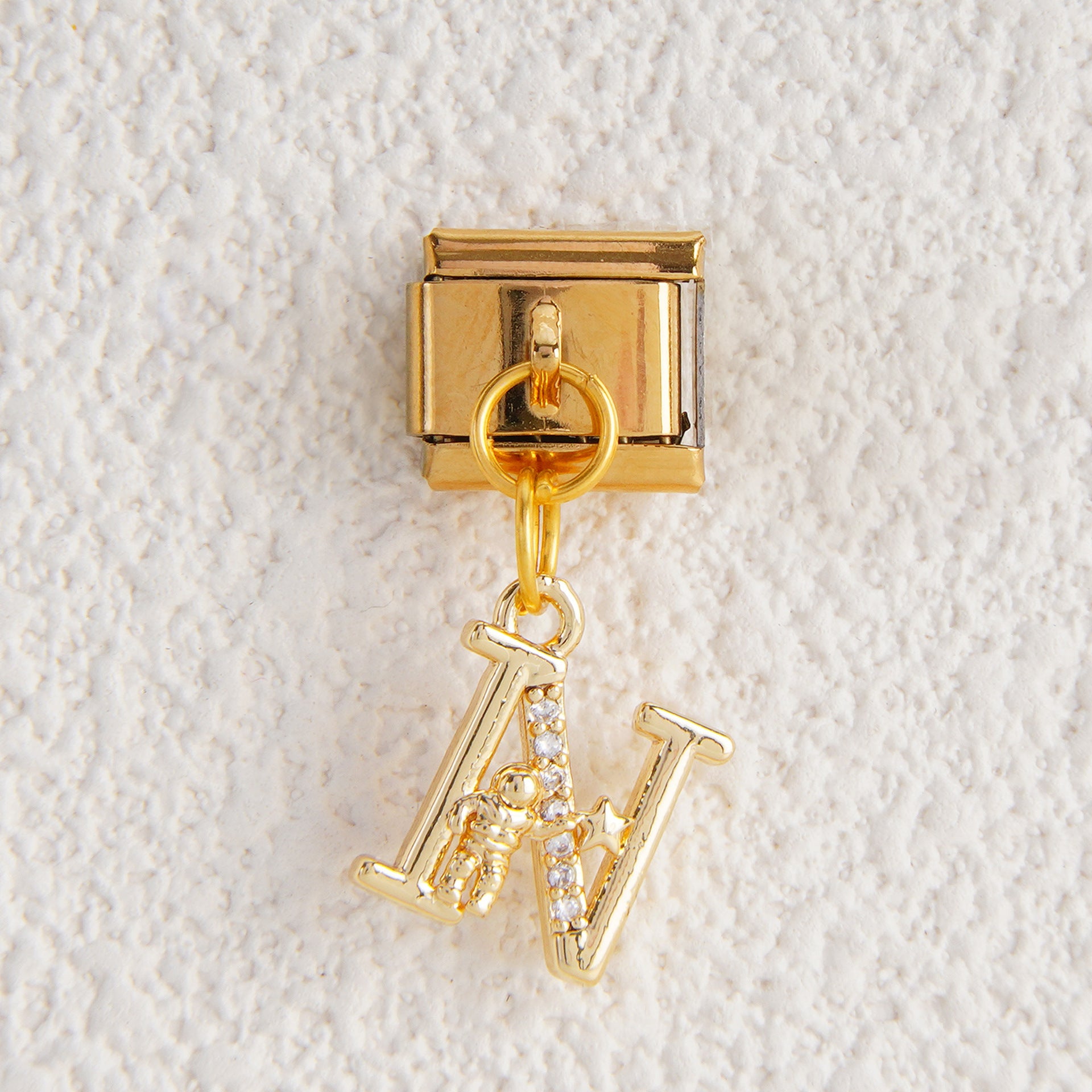 Wholesale Italian Charm Bracelet 9mm DIY Splicing Letter Pendant Stainless Steel Composable Bracelet