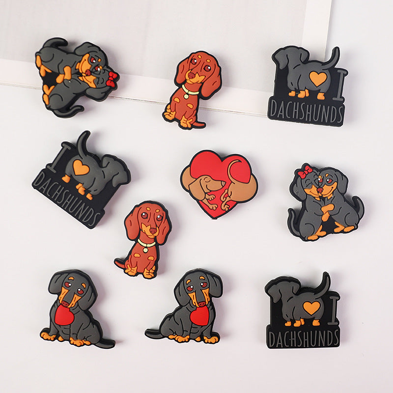 Wholesale  20pcs Cartoon dachshund  Focal Beads DIY Bead Accessories