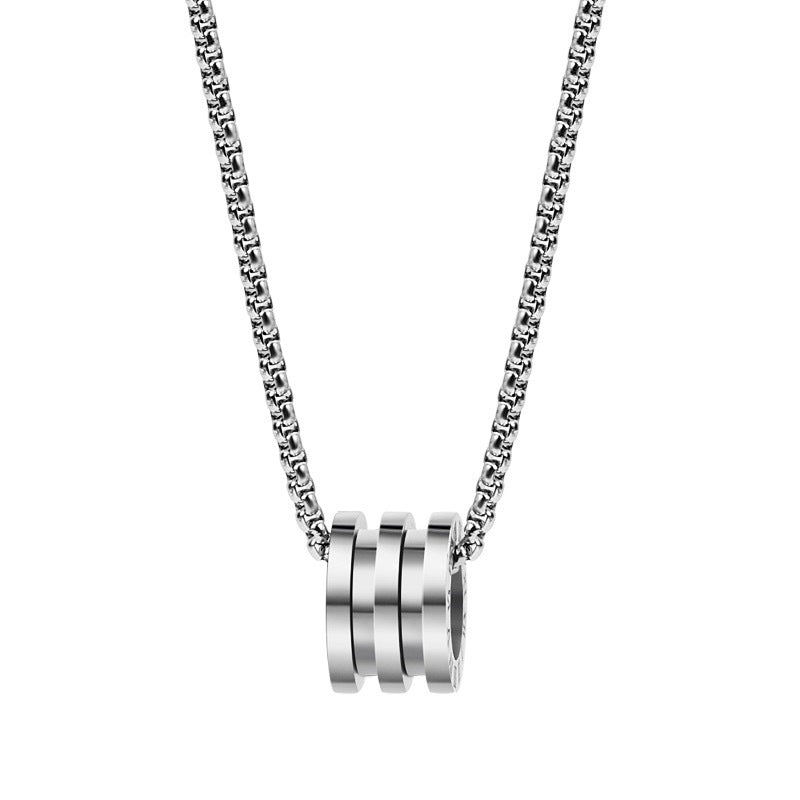 Wholesale Polished Stainless Steel Cylindrical Waist Necklace,  Trendy Niche Design Fashion Accessory