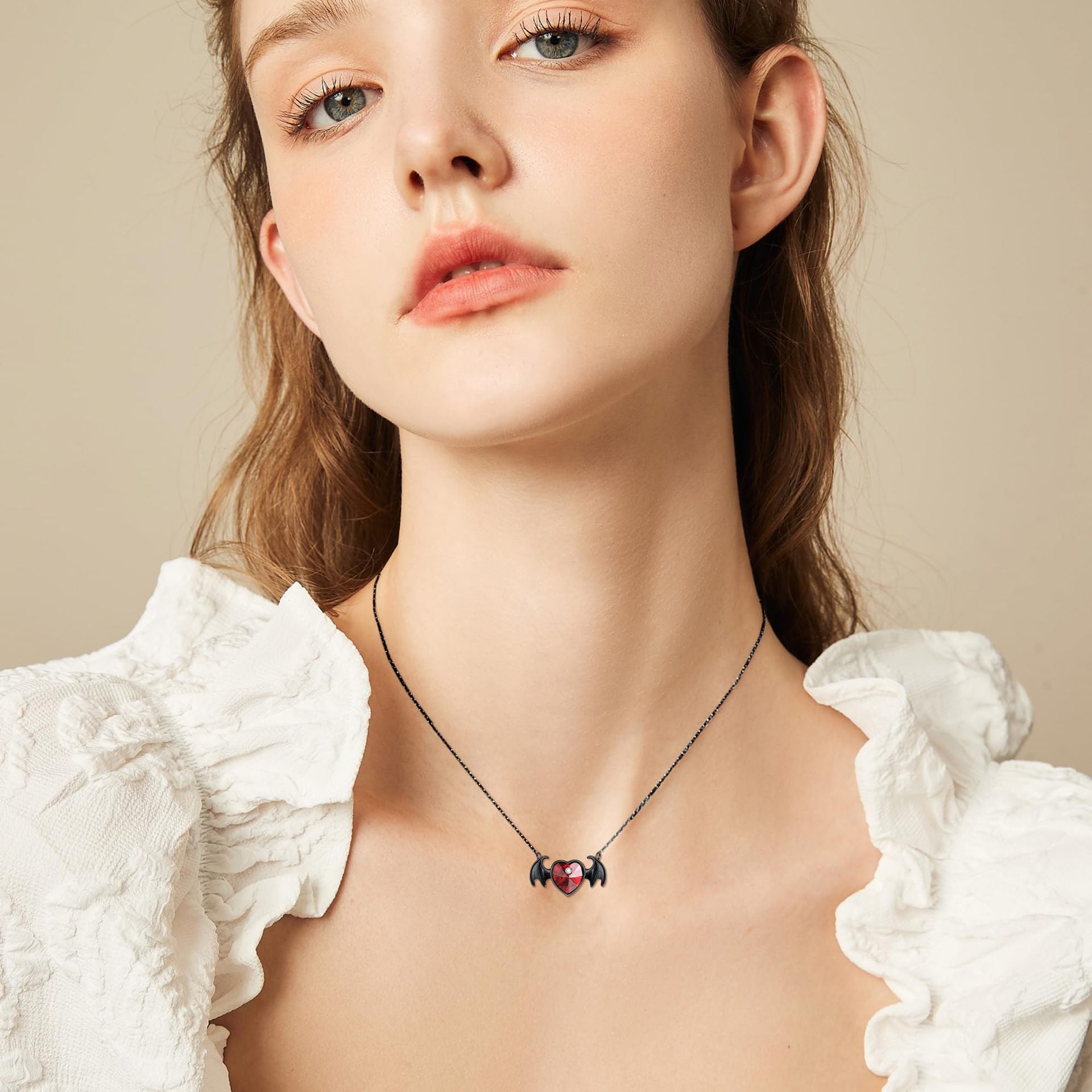 Wholesale Gothic devil wings love pendant  clavicle chain simple necklace