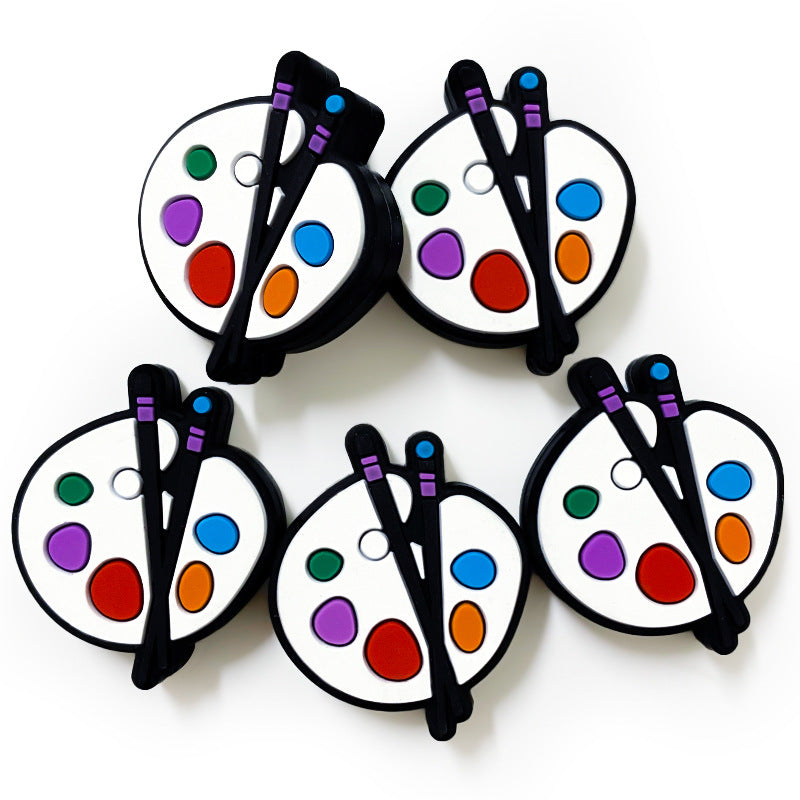 Wholesale 10pcs Color Drawing Board Silicone Beads DIY Handmade Beaded Pen Accessories ACC-BDS-WDX053