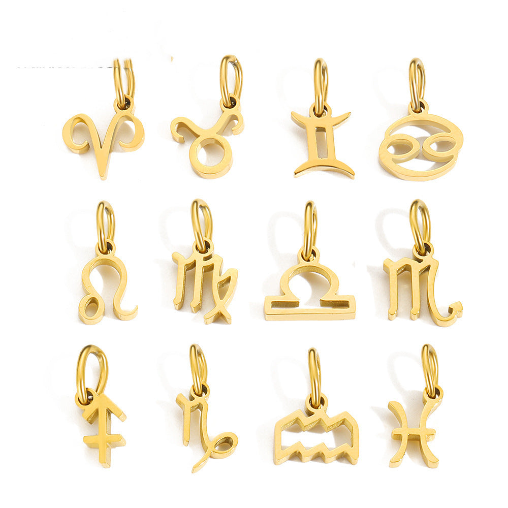 Wholesale Twelve Zodiac Stainless Steel DIY Pendant