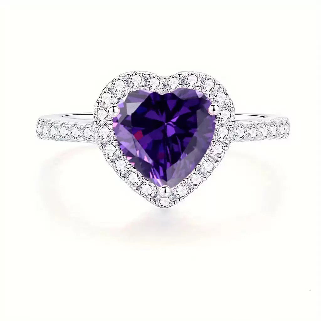 Wholesale Korean Style Pink Love Simulated Diamond Ring,  Fashion Jewelry Accessory for Party Gift Boutique