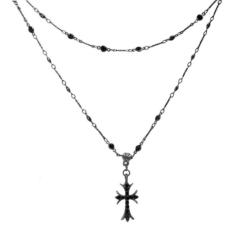 Wholesale   Zircon Cross Beaded Necklace