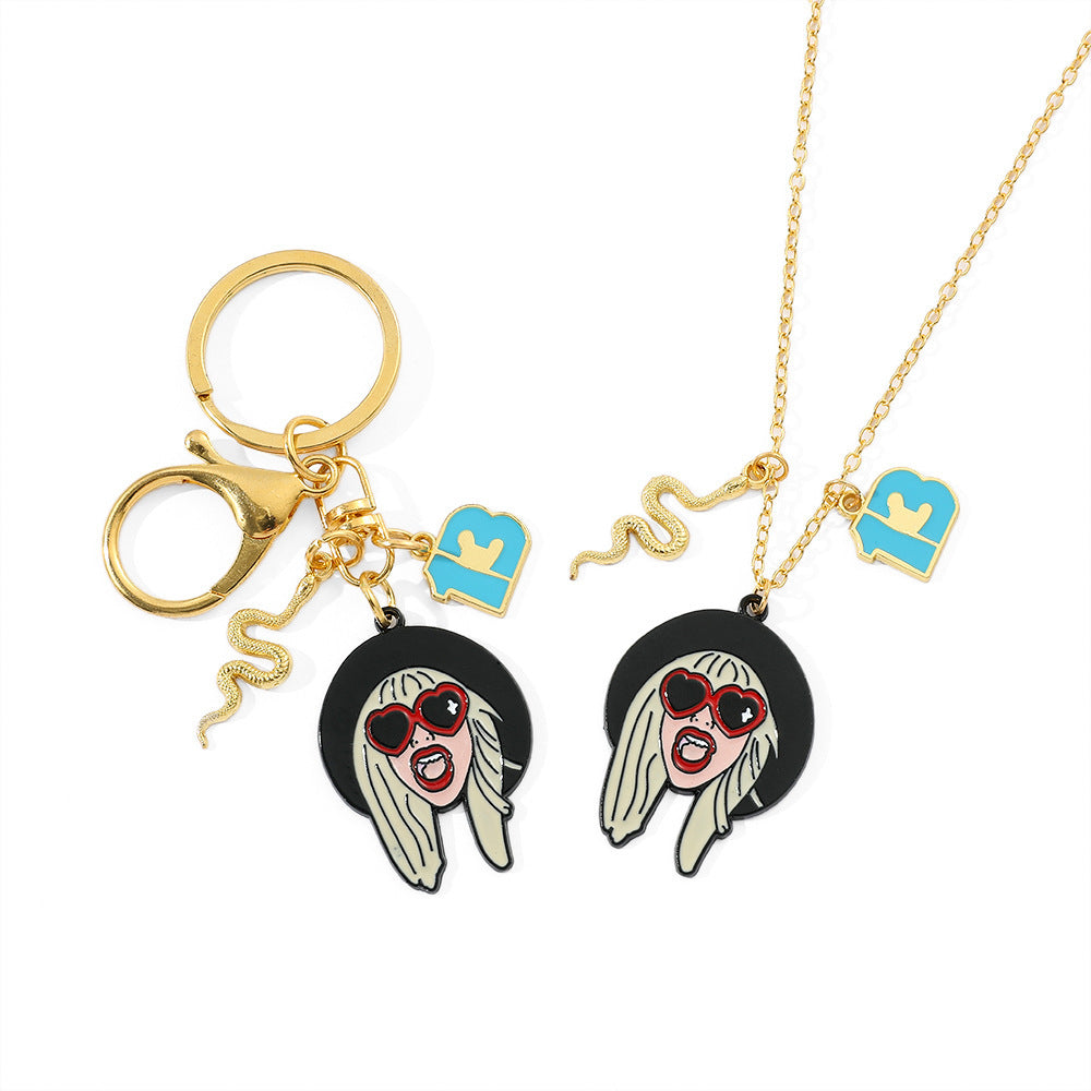 Wholesale Star Necklaces Metal Keychains ACC-NE-Zhuox003