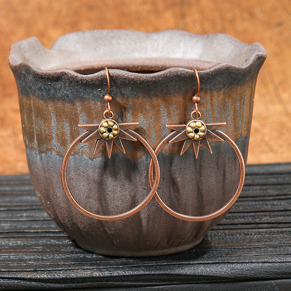 Wholesale Retro Bohemian Alloy Geometric Earrings for Everyday Wear