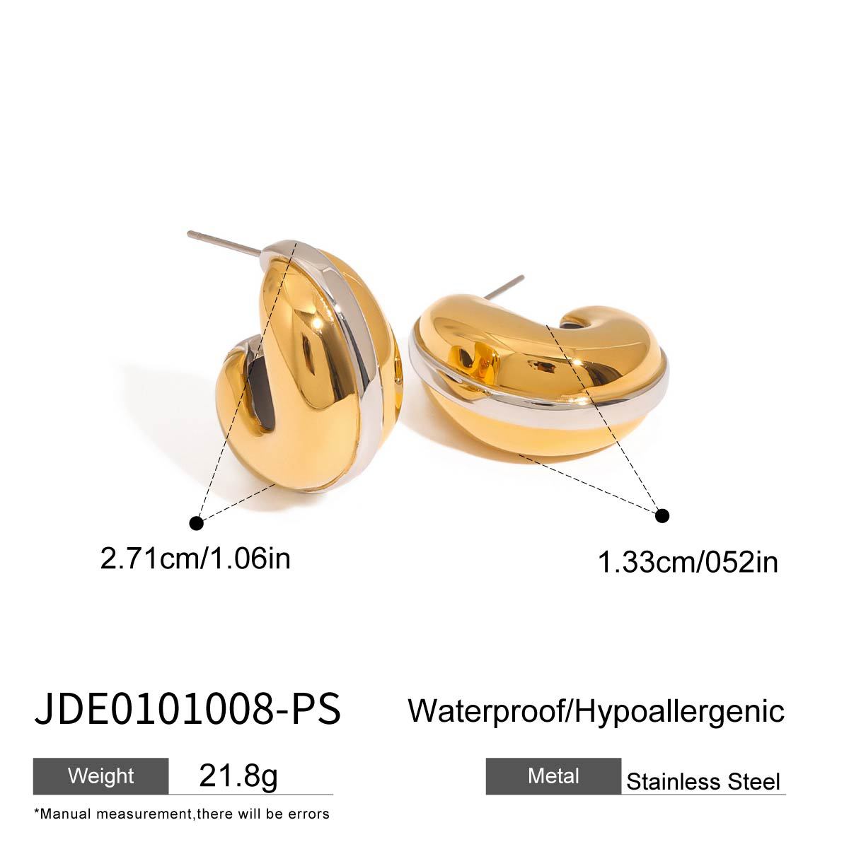Wholesale 18K gold stainless steel gold and silver color  drop earrings