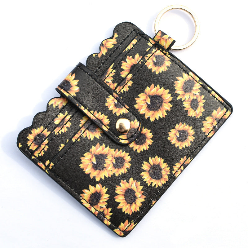 Wholesale Western Style Leopard Plaid Flower Card Holder Keychain ACC-KC-QiuXue001