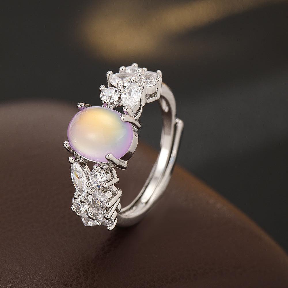 Wholesale Fresh Style Ring With Zircon Silver Tone Copper Jewelry Accessory For Boutique Resale