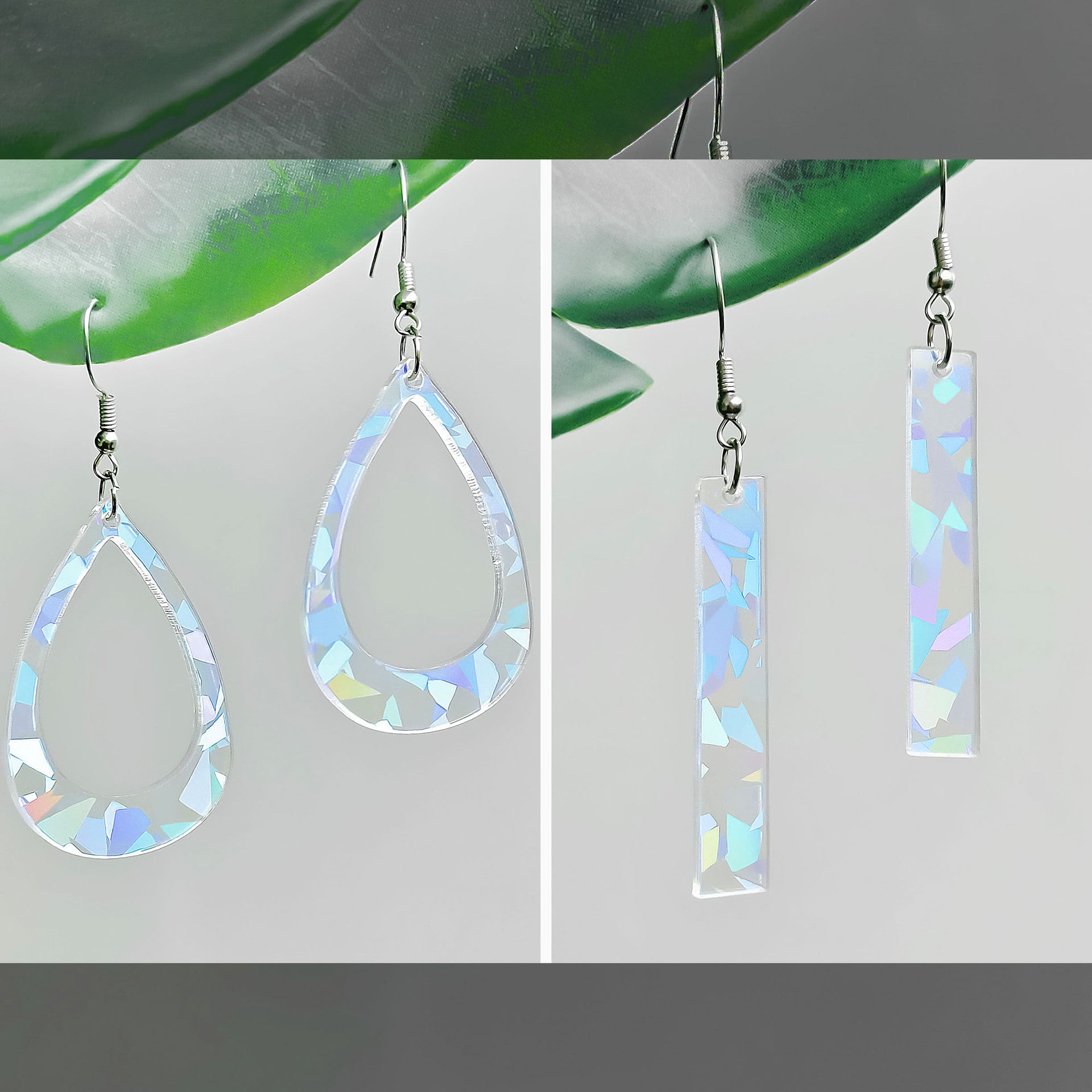 Wholesale Acrylic earrings geometric teardrop-shaped transparent earrings