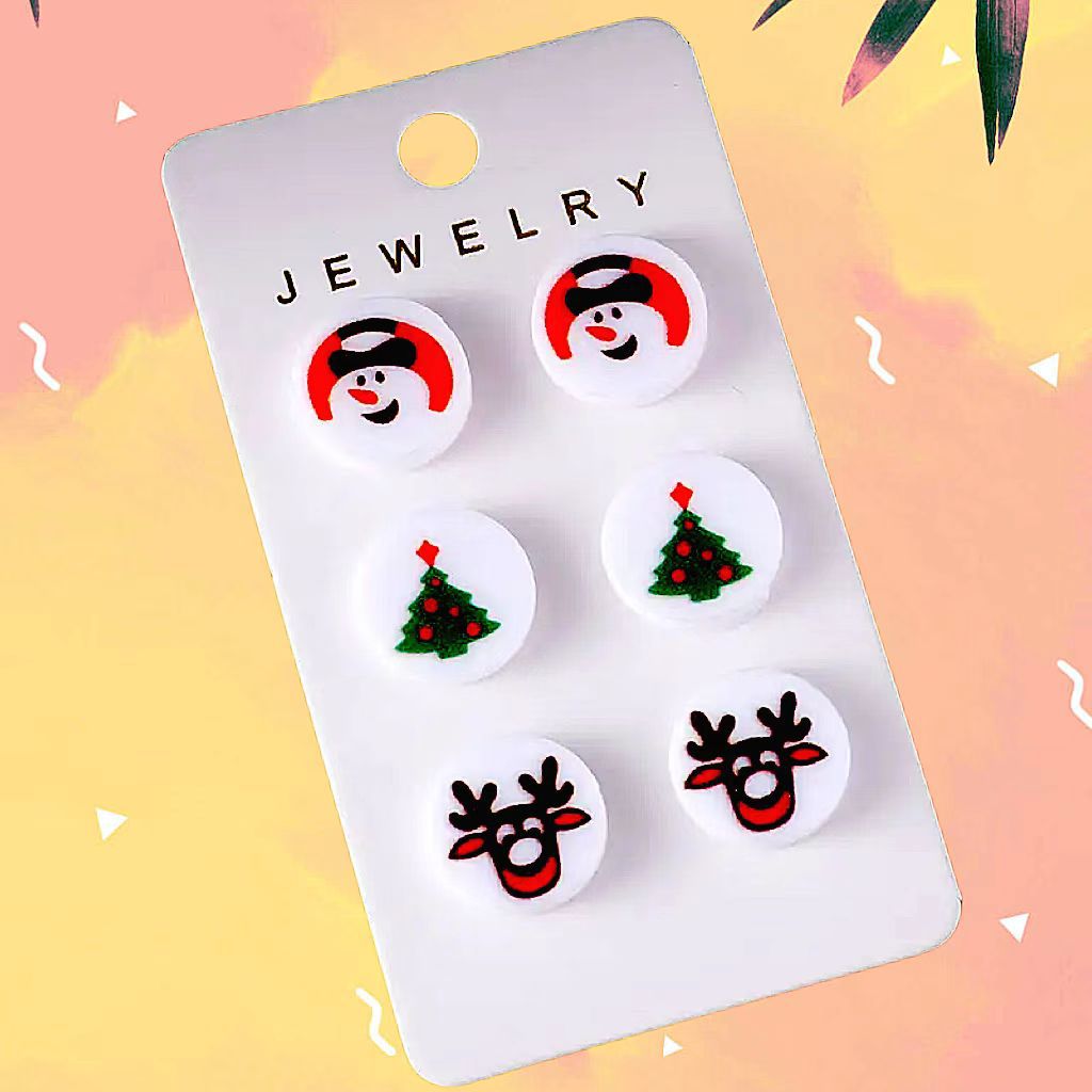 Wholesale Halloween Moon Bat Ghost Acrylic Earrings Three-piece Set ACC-ES-AnDao015