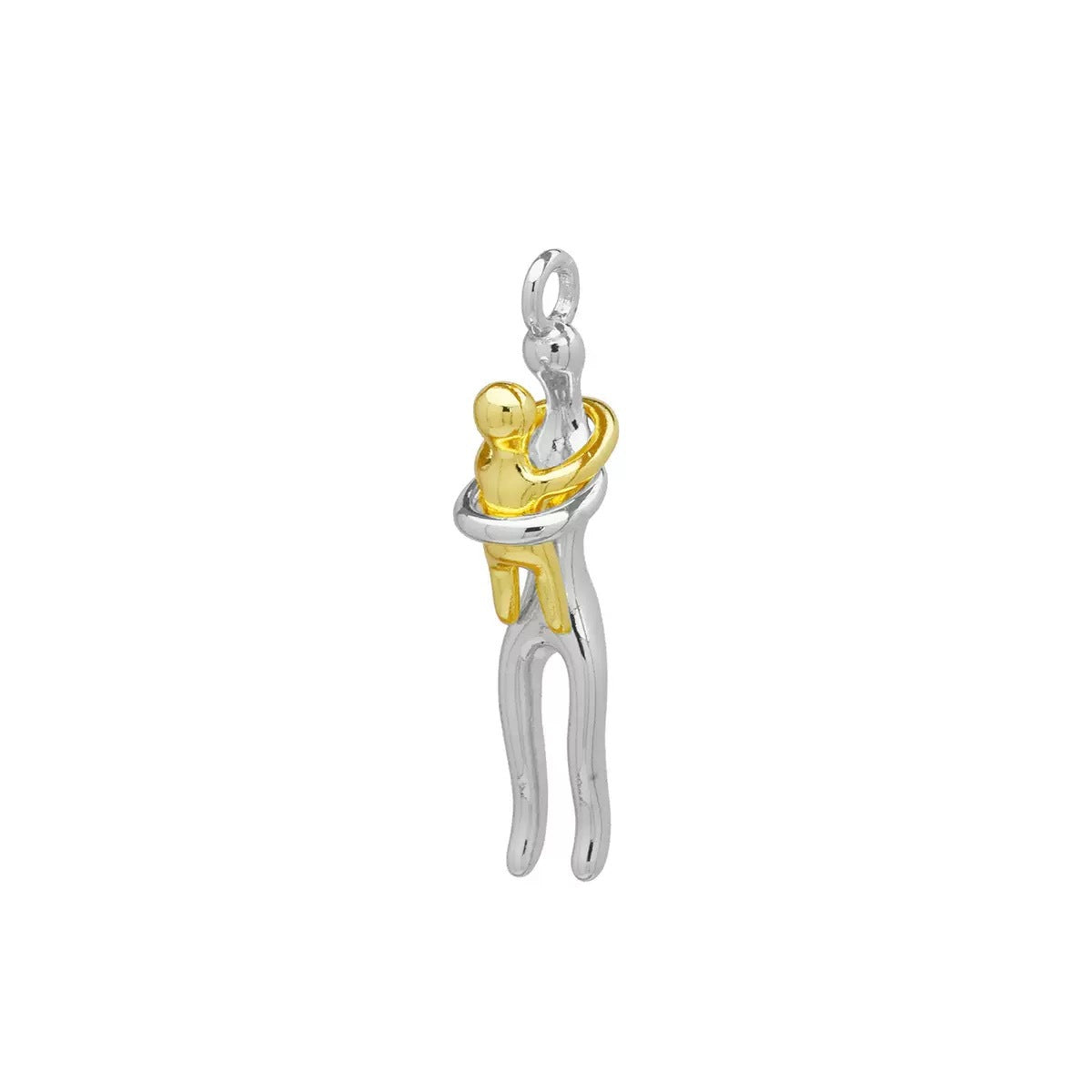 Wholesale Creative Couple Hugging Pendant Necklace Gold Plated Copper Fashion Accessory
