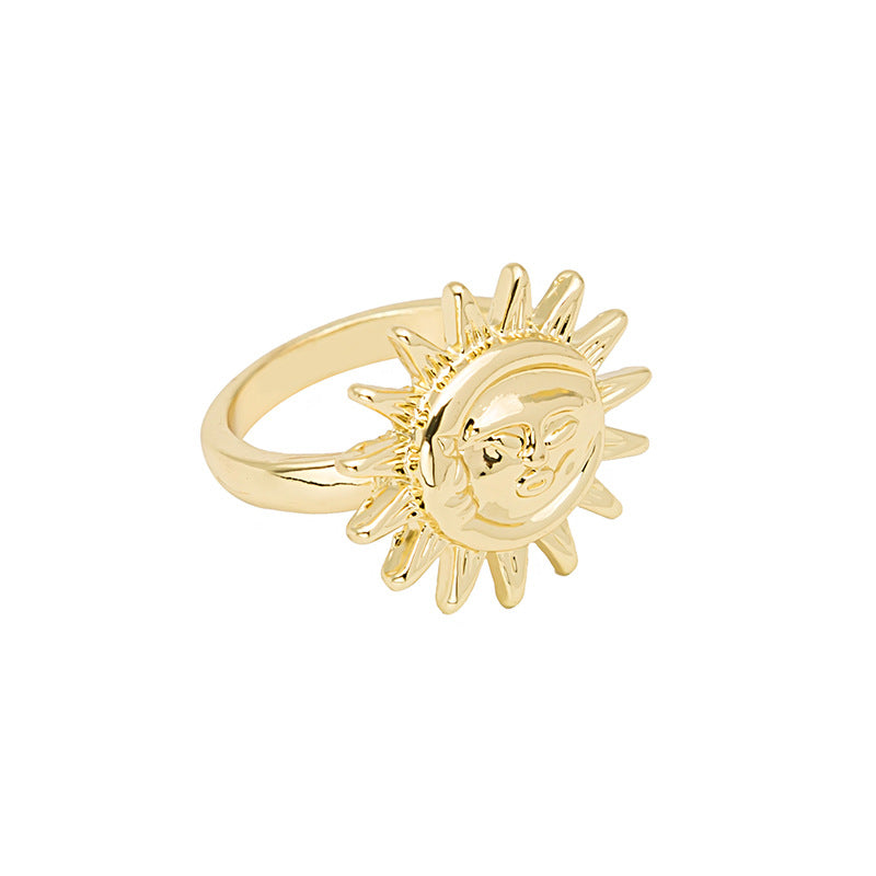 Wholesale  creative metal sunflower ring