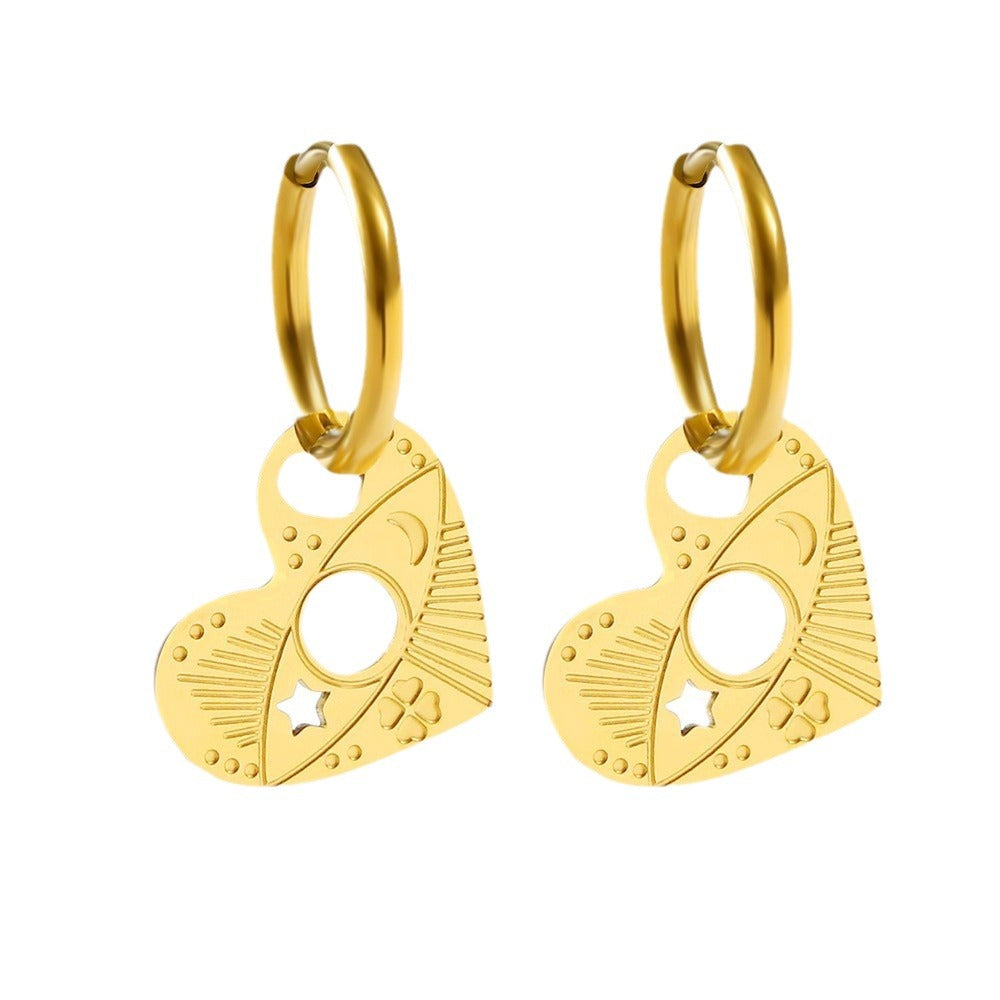 Boucles d'oreilles en or en acier inoxydable en gros