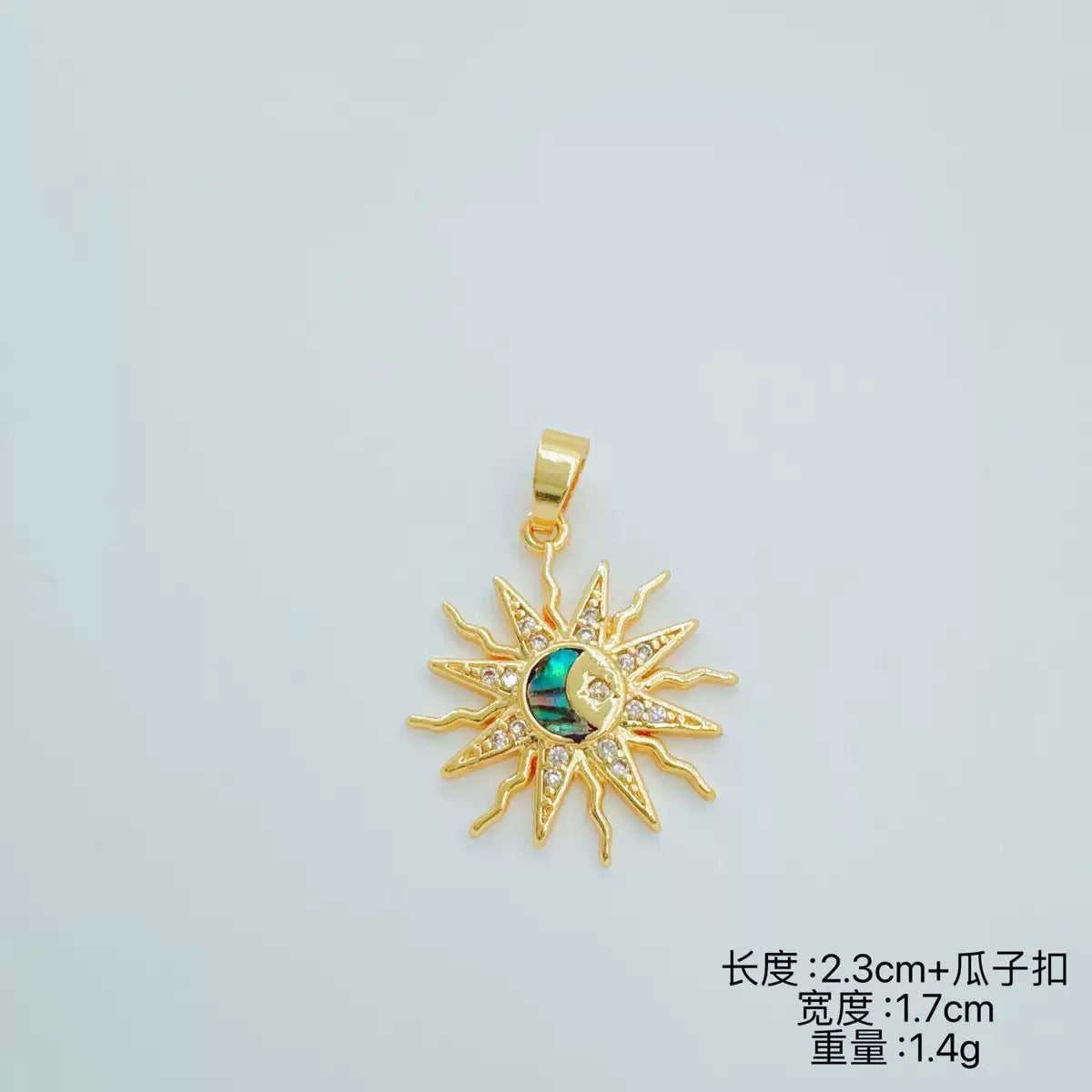 Wholesale Gold Plated Copper Sun Moon Pendant Necklace In Style Chic Jewelry Accessory