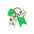 Wholesale  children's Clover dovetail bow rubber band St. Patrick's holiday hair scrunchies