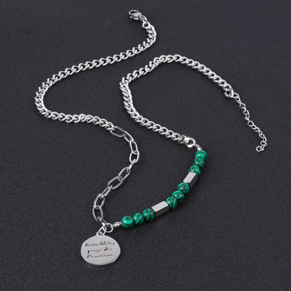 Wholesale  titanium steel necklace men' s Cuban chain