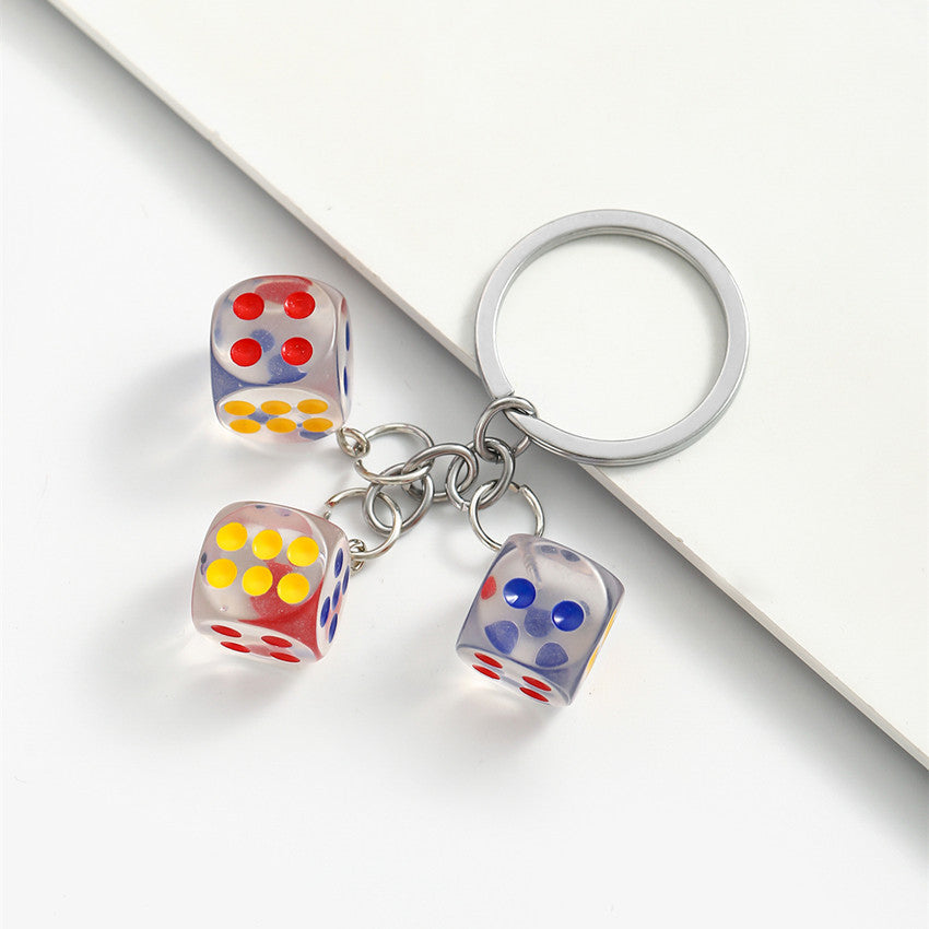 Wholesale Resin dice keychain pendant