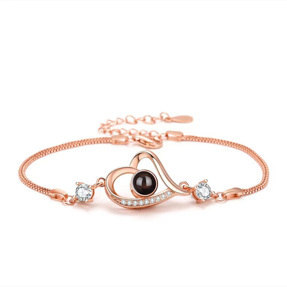 Wholesale 925 Silver Clover Bracelet Love 100 Languages Bracelet