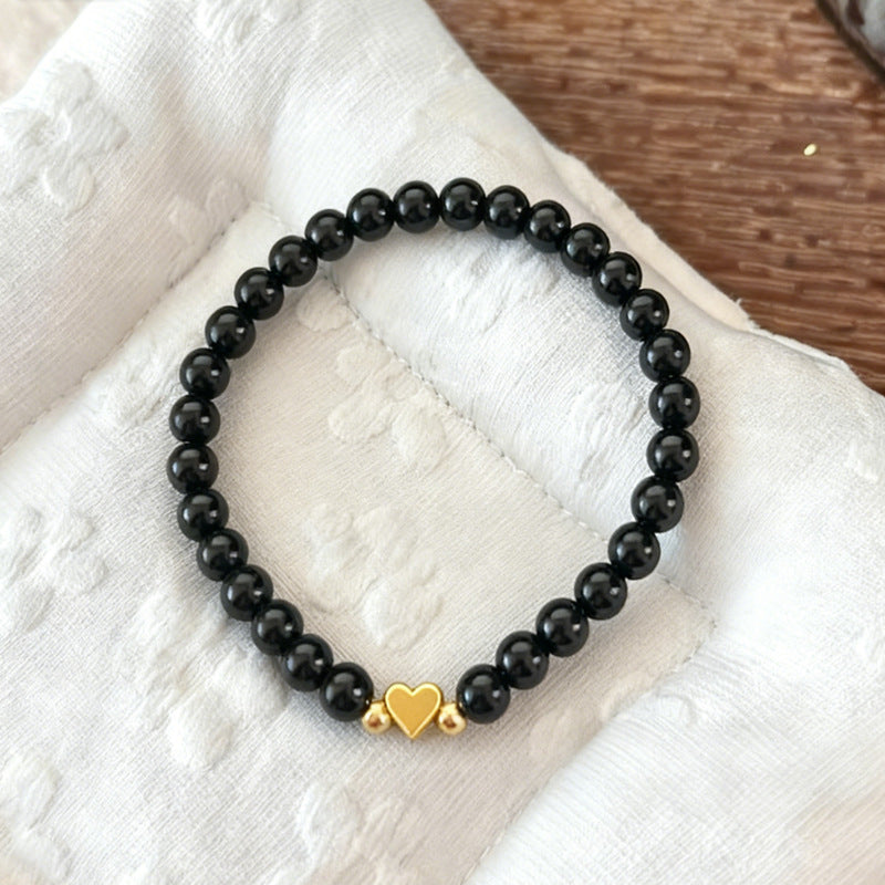 Wholesale Love Crystal Beaded Elastic Rope Bracelet