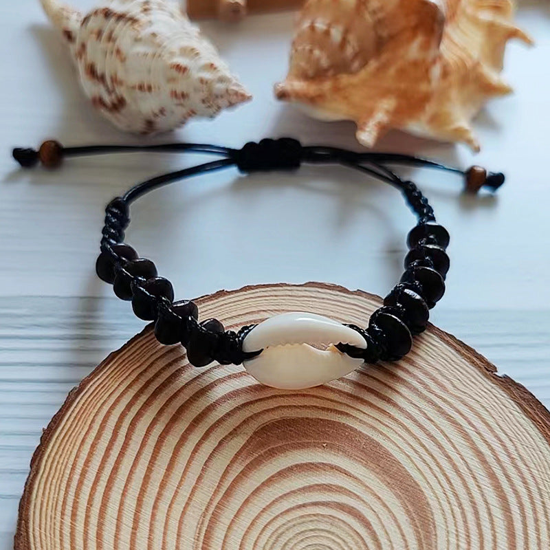 Wholesale Boho Style Handwoven Wooden Beads and Shell Bracelet Miyuki ACC-BT-Youl001