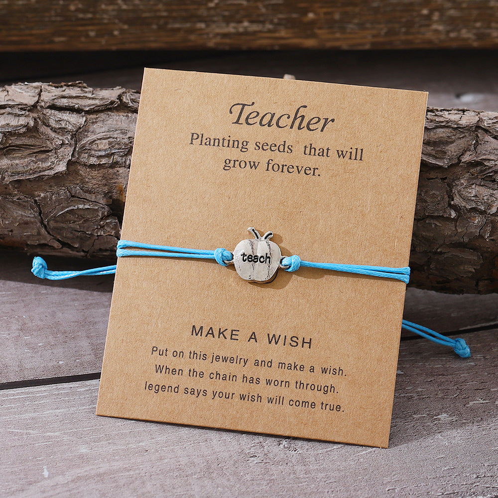 Wholesale Apple Color Wax Rope Bracelet Braided Card Jewelry ACC-BT-zhiyu001