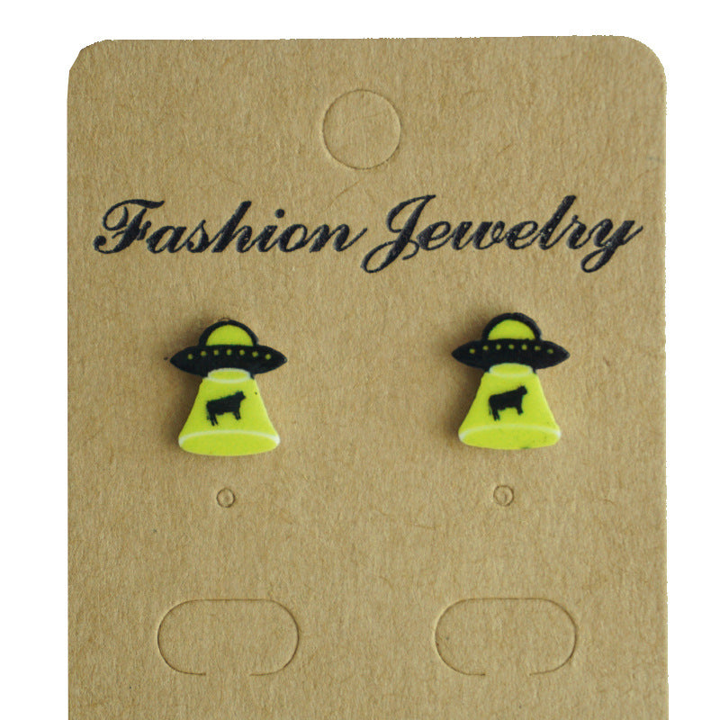 Wholesale 2 Pairs/Pack UFO Turtle Shell Strawberry Avocado Acrylic Earrings ACC-ES-HY096