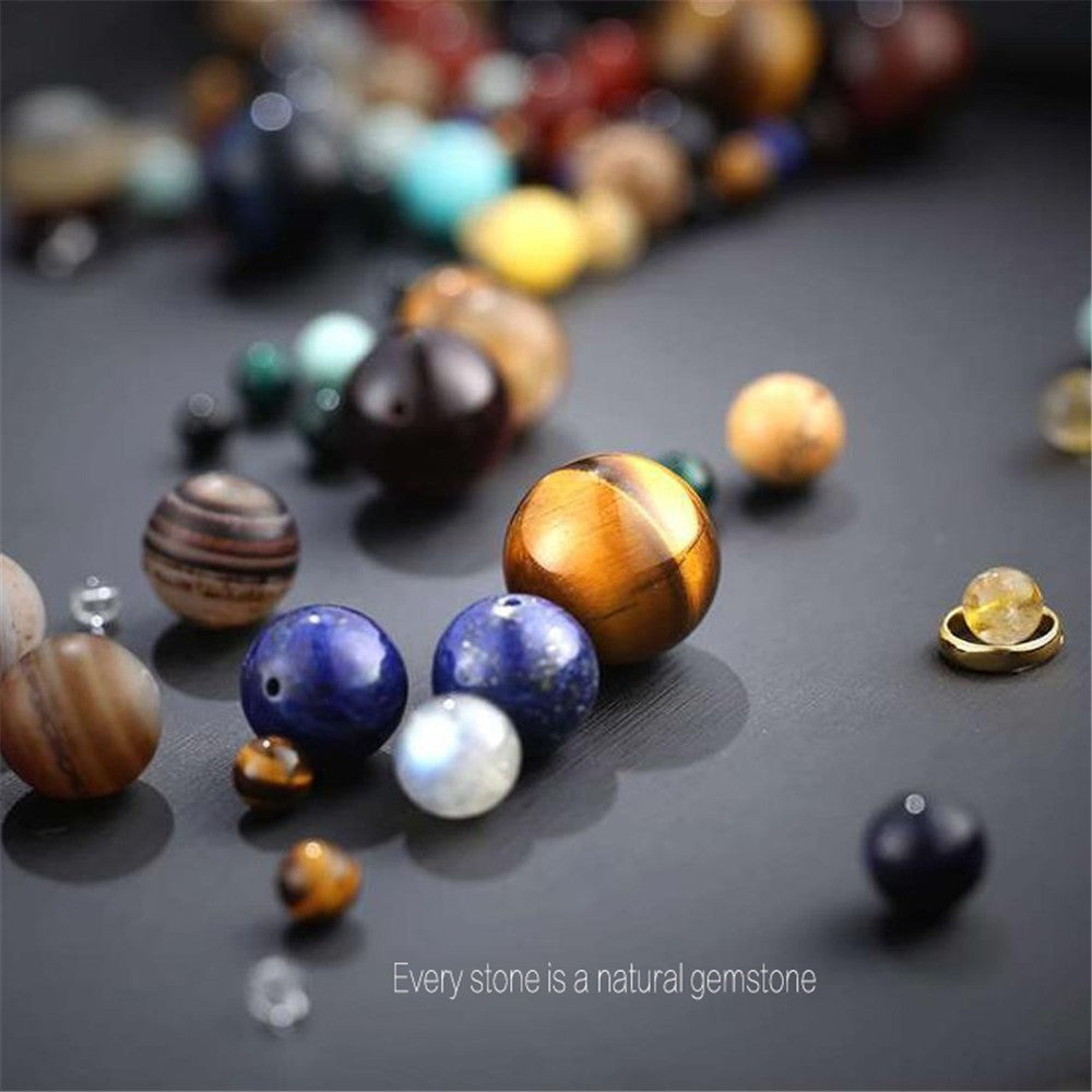 Wholesale Creative Eight Planets Bracelet Mixed Material Handmade Unisex Fashion Accessory Gift