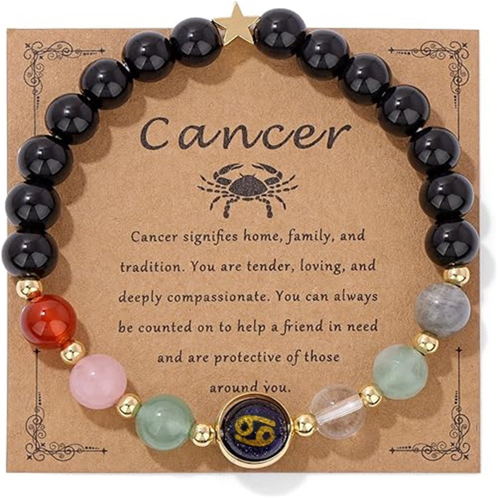 Wholesale Natural stone zodiac beaded bracelet