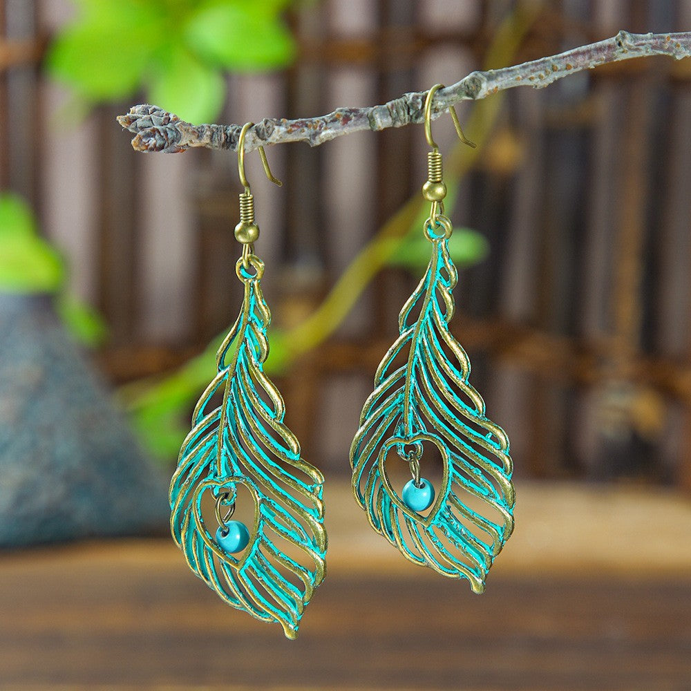 Wholesale Bohemian Green Forest Earrings Set,  Zinc Alloy Ethnic Style