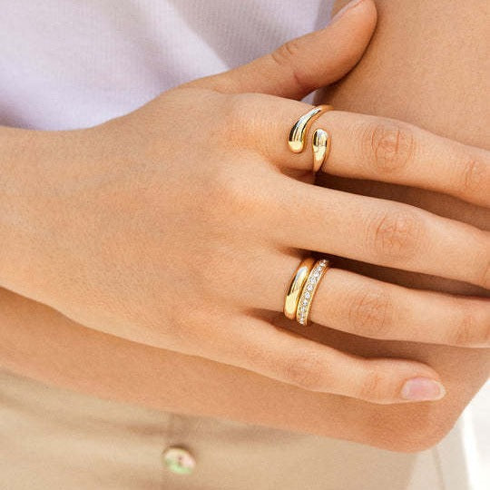 Wholesale 18K Gold Drop Ring Opening Ring Finger Ring