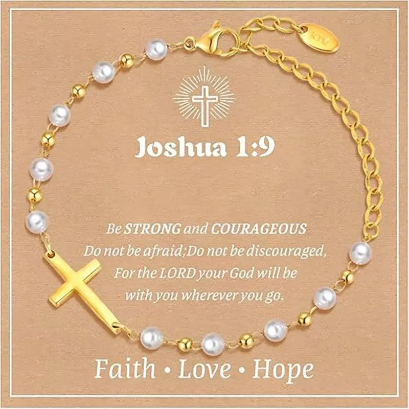 Wholesale Cross Pearl Versatile Adjustable Bracelet