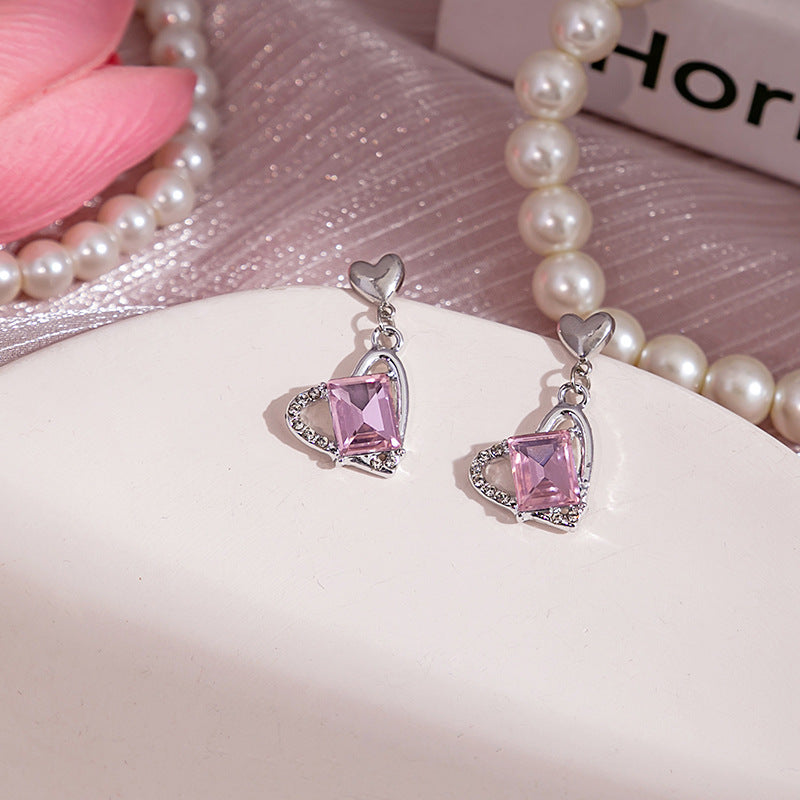 Wholesale Silver Needle Pink Rabbit Dolphin Heart Earrings ACC-ES-MDD093