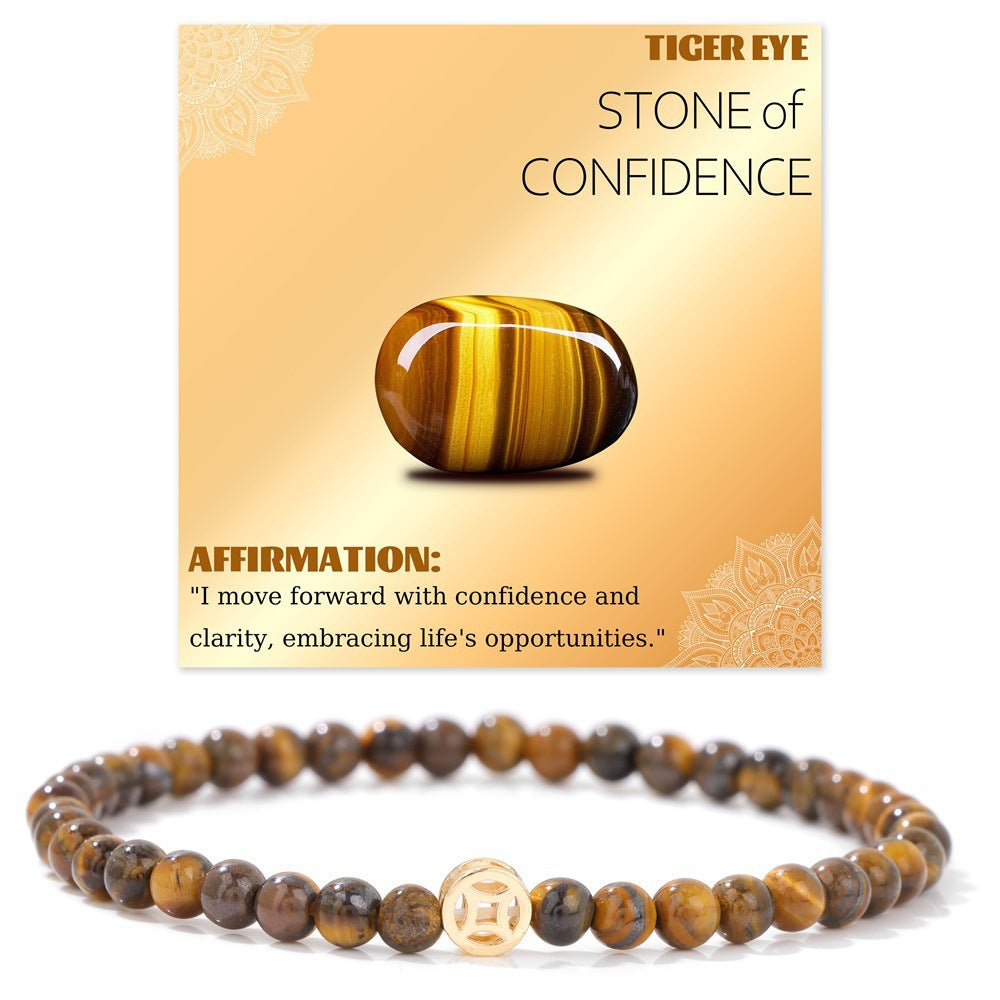 Wholesale Natural Crystal Bracelet 4mm Handmade Beaded Copper Bracelet