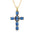 Wholesale  micro inlaid zircon necklace multi-color cross pendant hip hop necklace