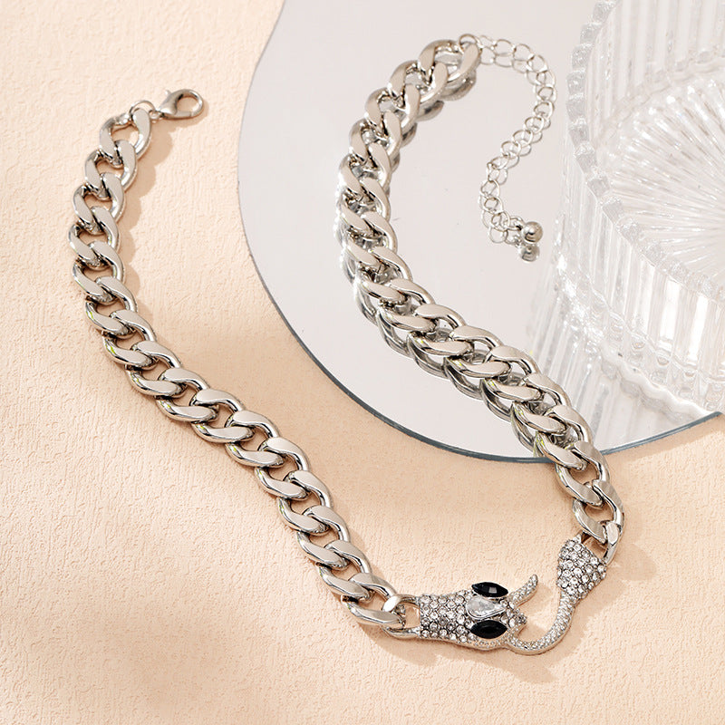 Wholesale Snake Metal Pearl Chain Nelackce ACC-NE-YunJin005