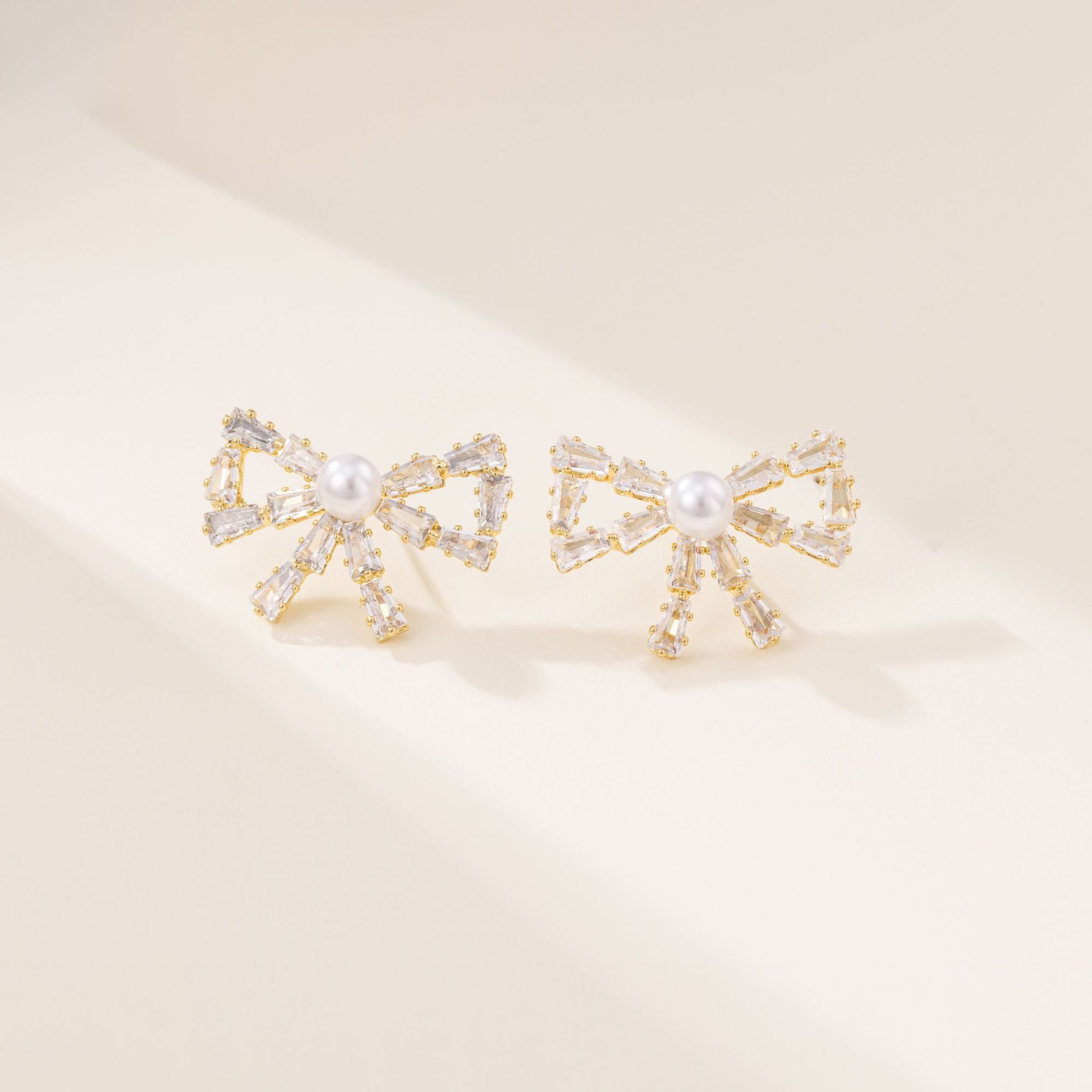 Wholesale Metal Bow Tassel Earrings