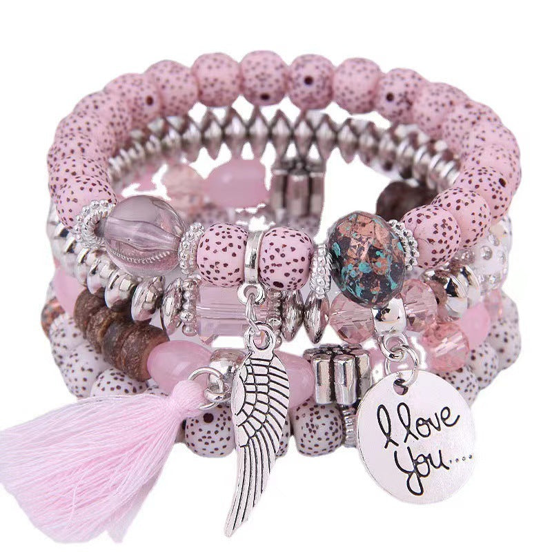 Wholesale Bohemian Crystal Multi-layer Turquoise Bracelet Beaded Multi-layer Bracelet ACC-BT-FengLi007