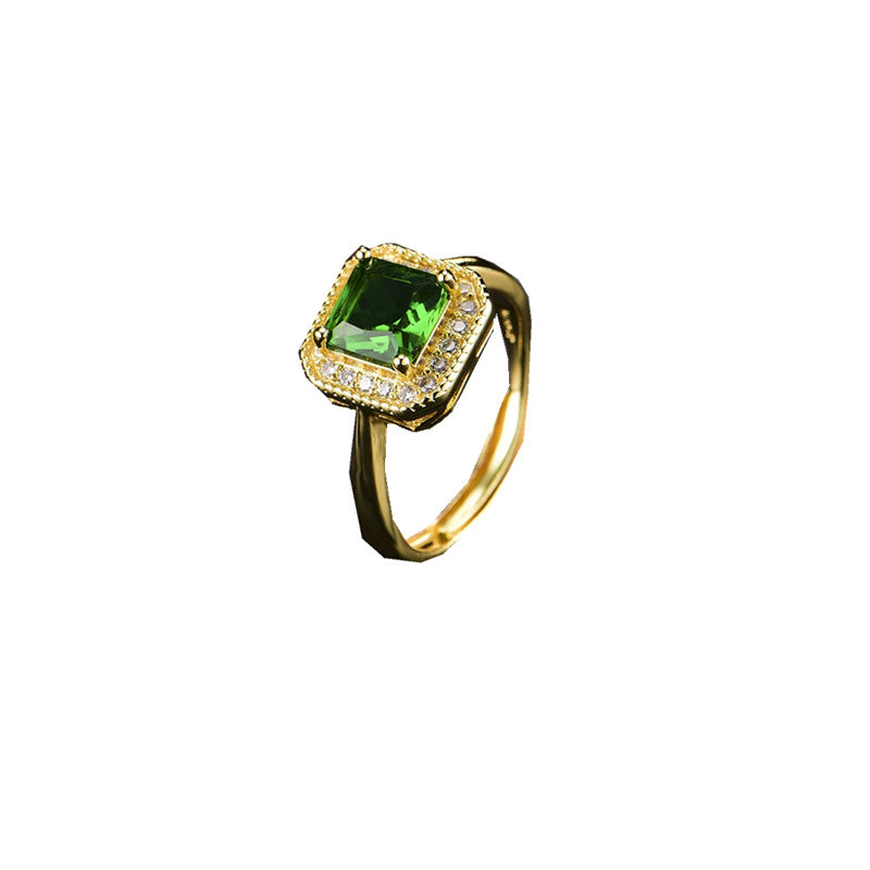 Wholesale 5pcs Colorful Zircon Ring Gold Micropaved Ring Gold Plated Rings ACC-RS-YunXi001