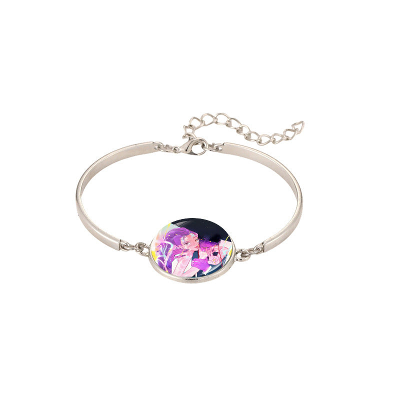 Wholesale Demon Hunters Time Gem Silver Bracelet kpop