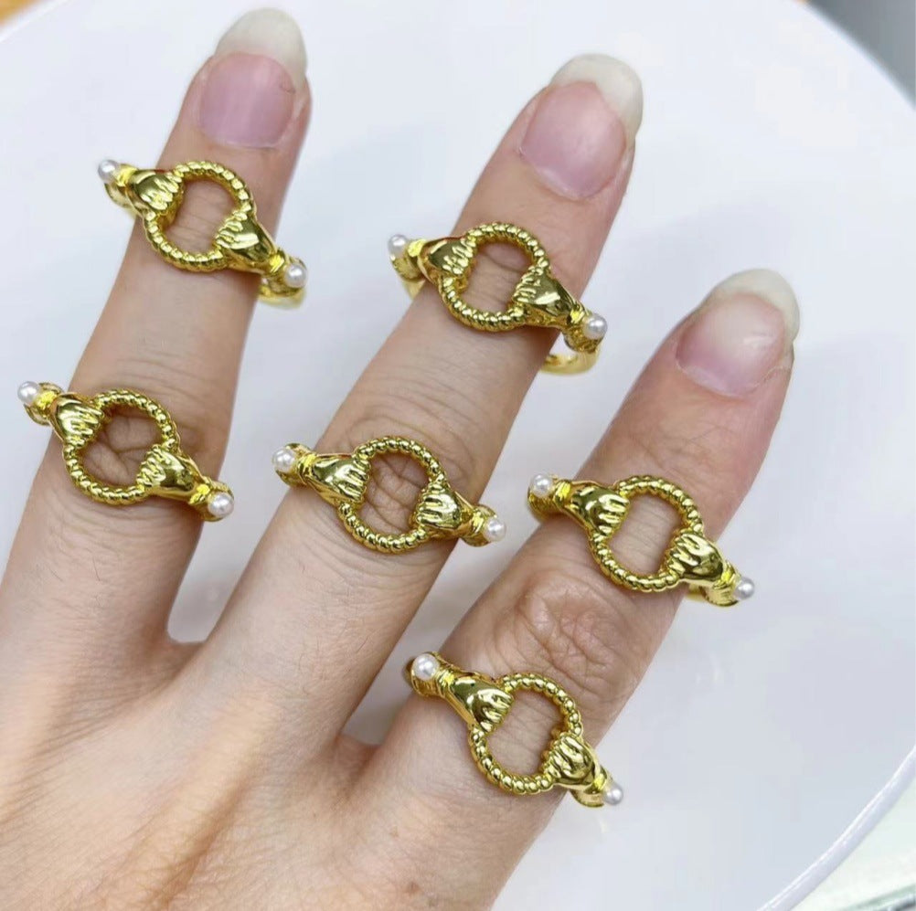 Wholesale Plastic copper plated 18k open ring