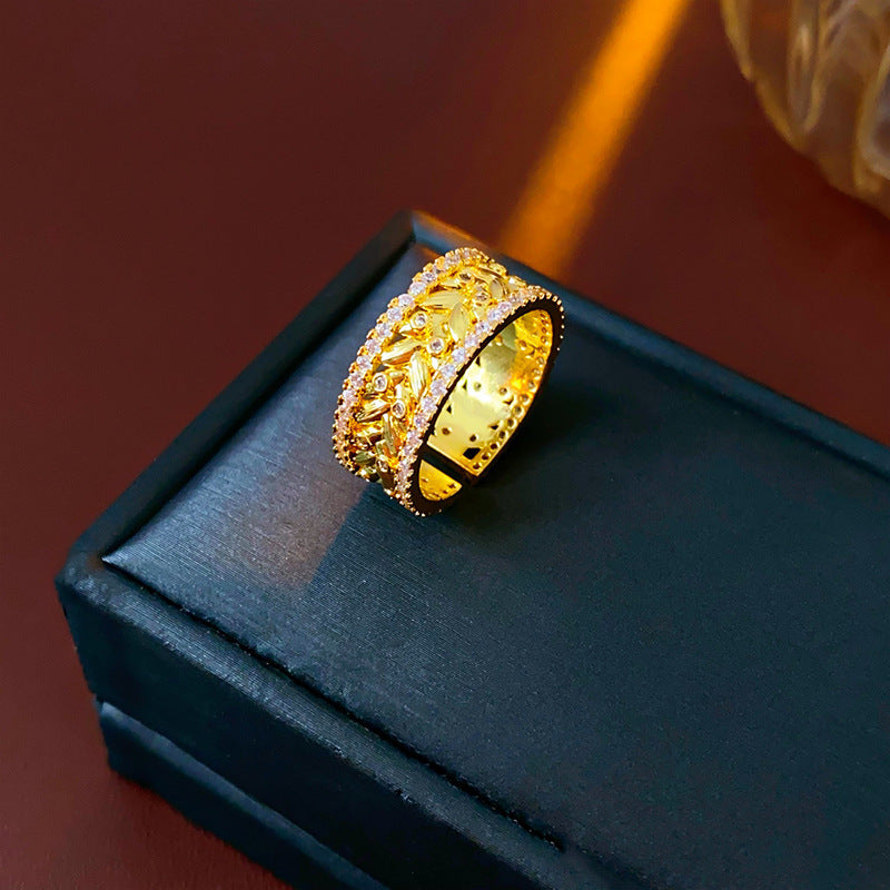 Wholesale zircon tiger eye open ring