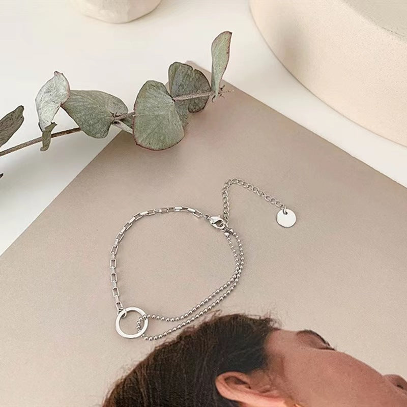 Wholesale Dark Double Layer Distressed Bracelet Layered Bracelet Set ACC-BT-Tongs002